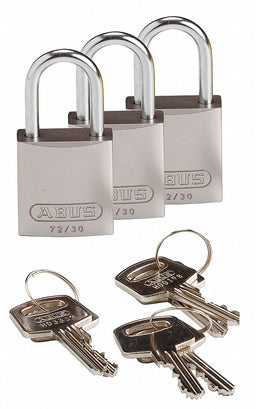 K7467 Lockout Padlock KA Silver 1-7/16 H PK3