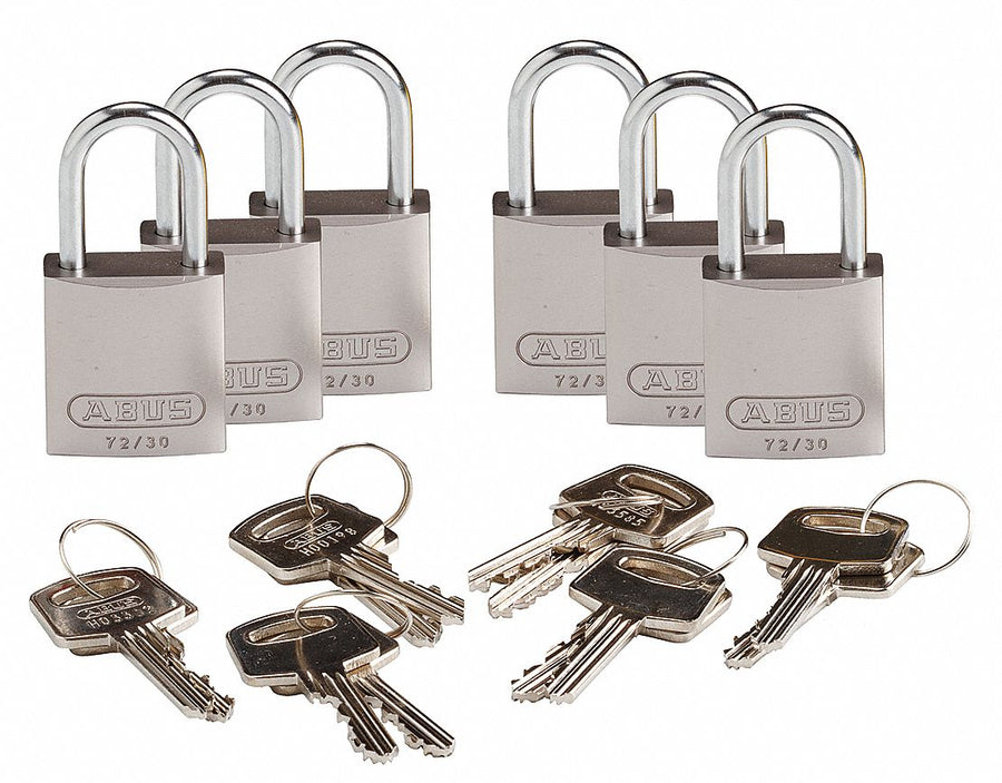K7941 Lockout Padlock KD Silver 1-7/16 H PK6