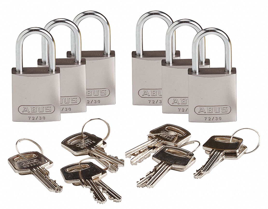 K7468 Lockout Padlock KA Silver 1-7/16 H PK6
