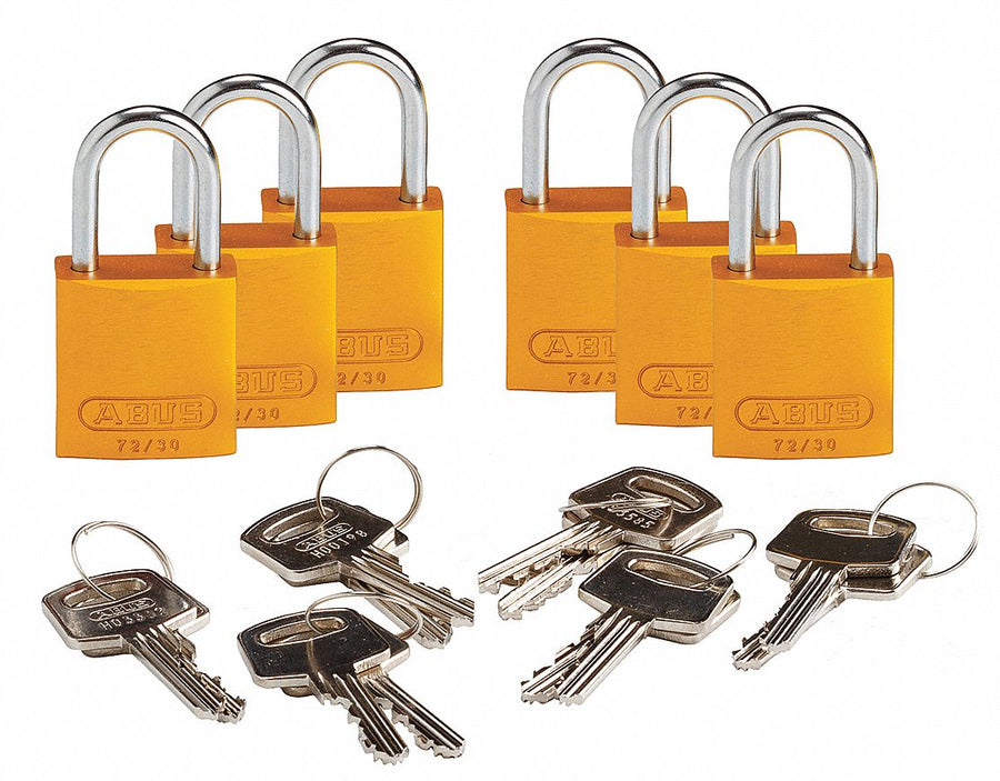 K7468 Lockout Padlock KA Yellow 1-7/16 H PK6