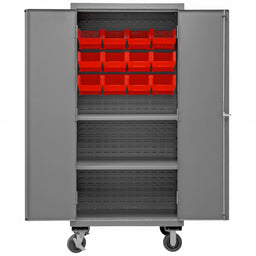 K4885 Bin Cabinet 81 x36 x24 Gray 12RedBns