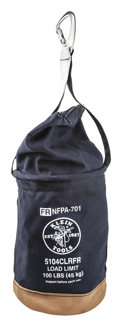 Bucket Bag Canvas Straight Wall Black