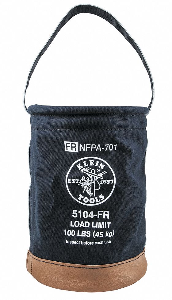 Bucket Bag Canvas Straight Wall Black