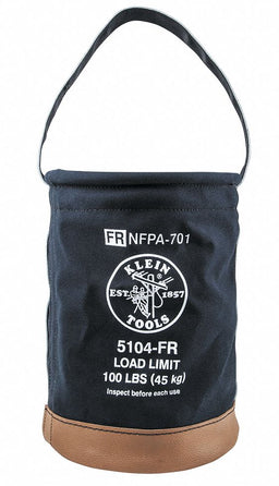 Bucket Bag Canvas Straight Wall Black