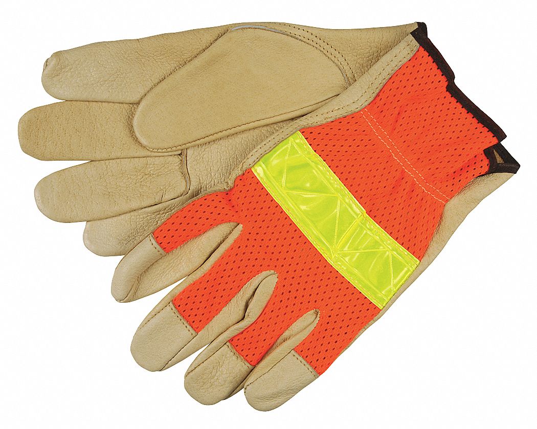 Leather Gloves Beige M PR