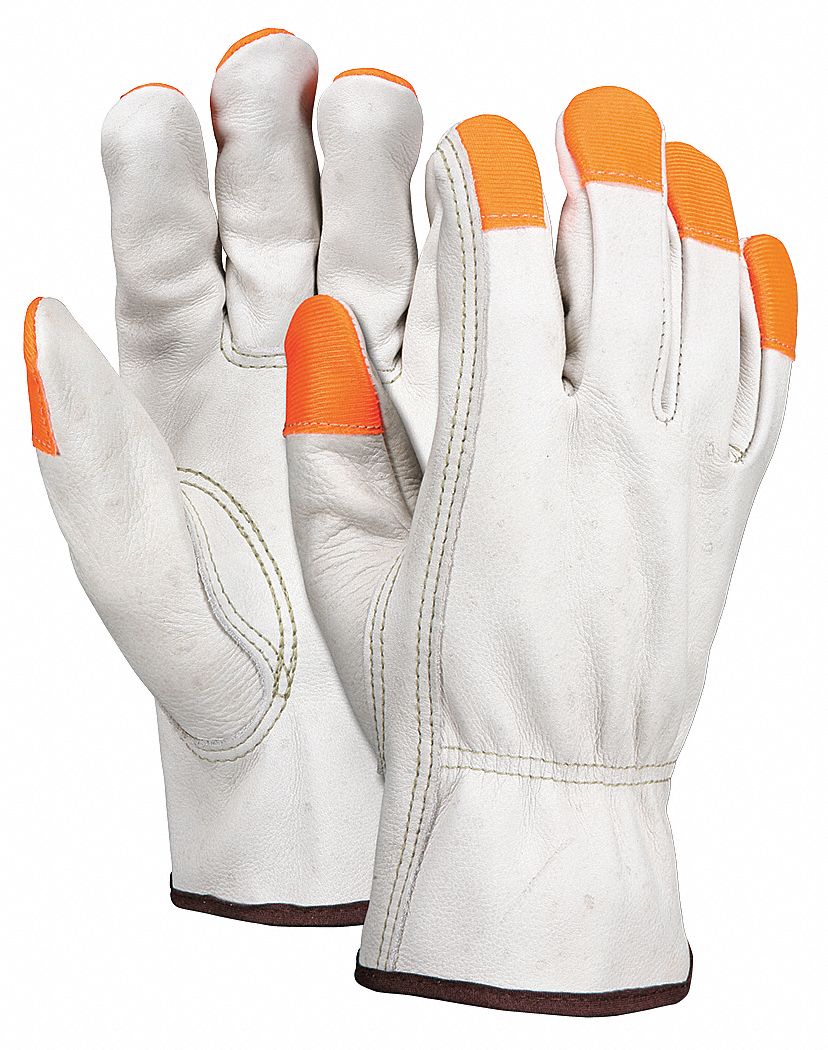 Leather Gloves Beige M PR