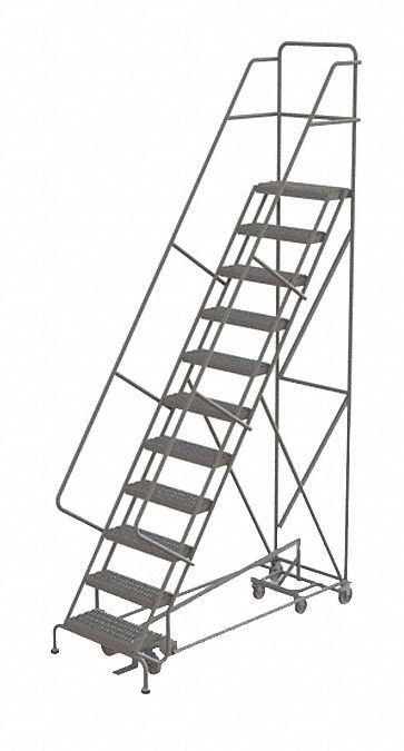 Rolling Ladder 11 Step Steel Serrated