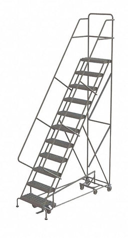 Rolling Ladder 11 Step Steel Serrated