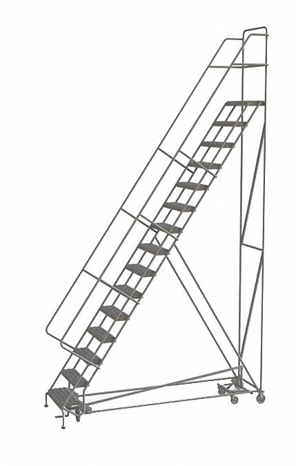 Rolling Ladder 15 Step Steel Perforated