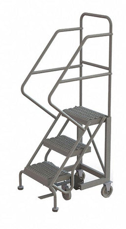 Rolling Ladder 3 Step Steel Serrated