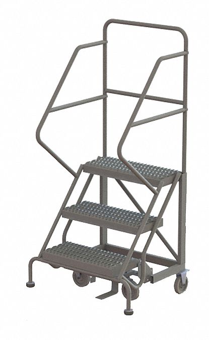 Rolling Ladder 3 Step Steel Serrated