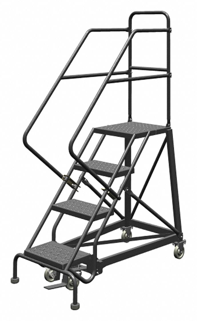 Rolling Ladder 4 Step Steel Perforated