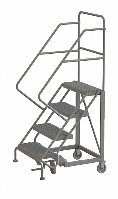 Rolling Ladder 4 Step Steel Serrated