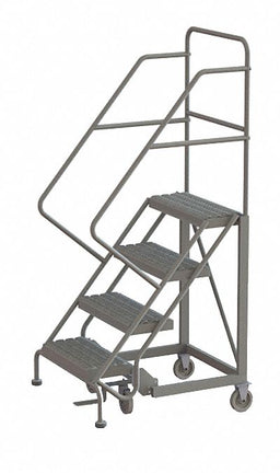 Rolling Ladder 4 Step Steel Serrated