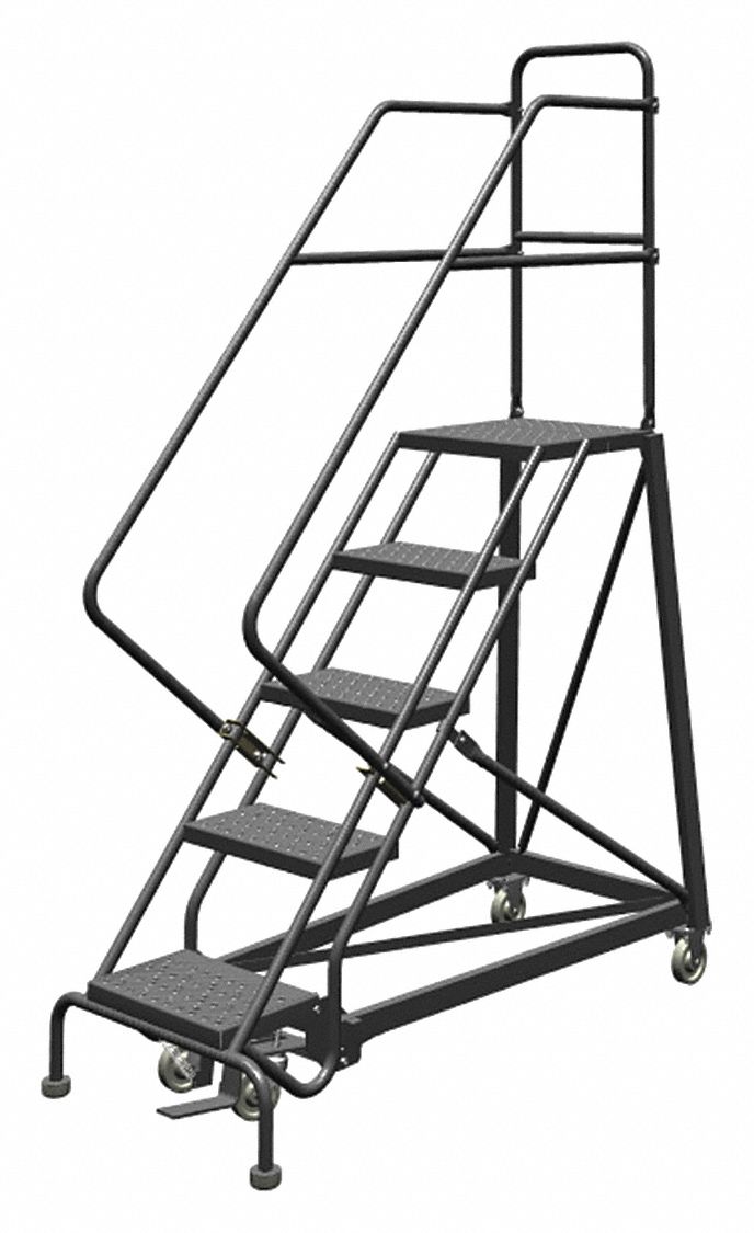 Rolling Ladder 5 Step Steel Perforated