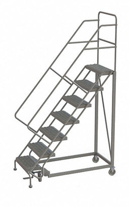 Rolling Ladder 7 Step Steel Serrated