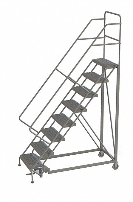 Rolling Ladder 8 Step Steel Serrated