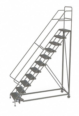 Rolling Ladder 11 Step Steel Perforated