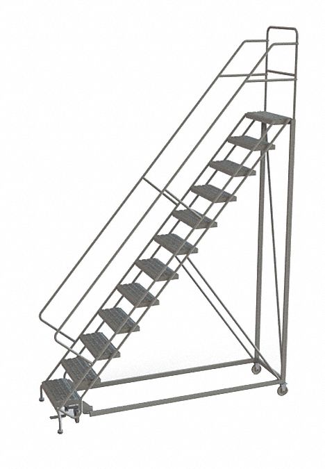 Rolling Ladder 12 Step Steel Perforated