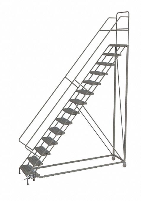 Rolling Ladder 14 Step Steel Perforated