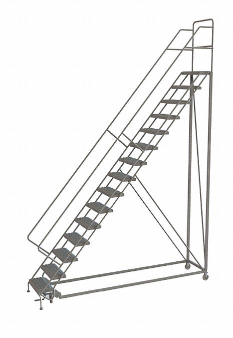 Rolling Ladder 15 Step Steel Perforated