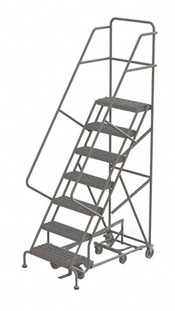 Rolling Ladder 7 Step Steel Serrated