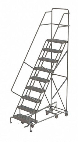 Rolling Ladder 9 Step Steel Serrated