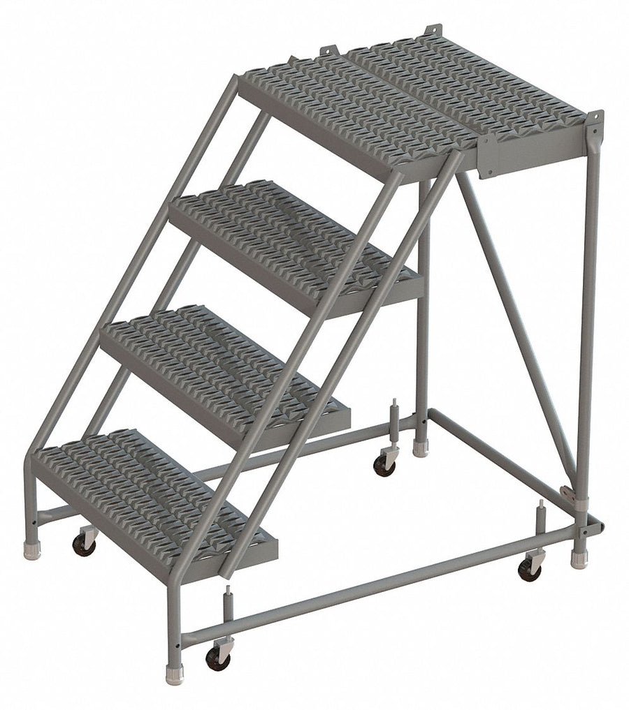 Rolling Ladder 4 Step Steel Serrated