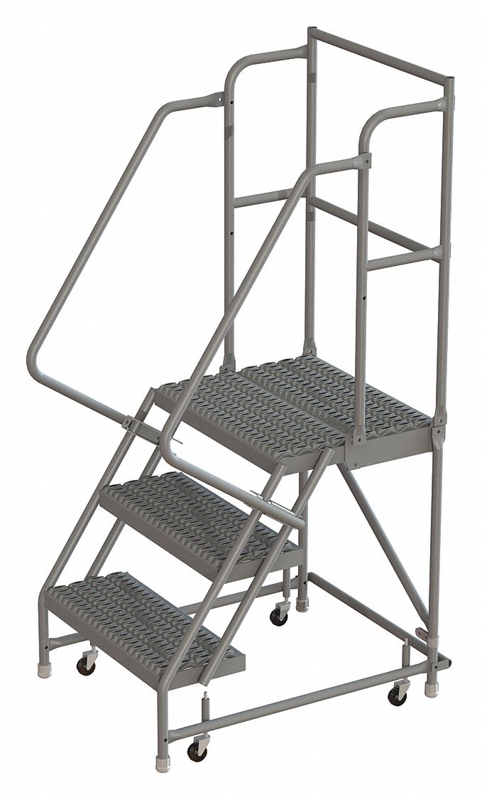 Rolling Ladder 3 Step Steel Serrated