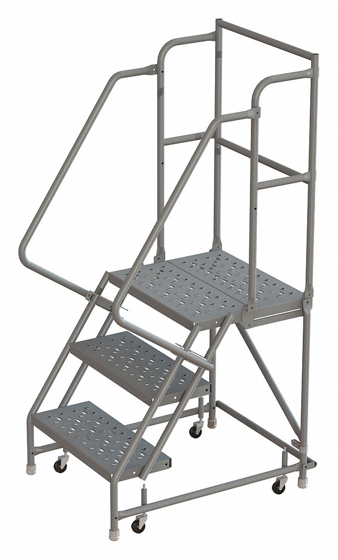 Rolling Ladder 3 Step Steel Perforated