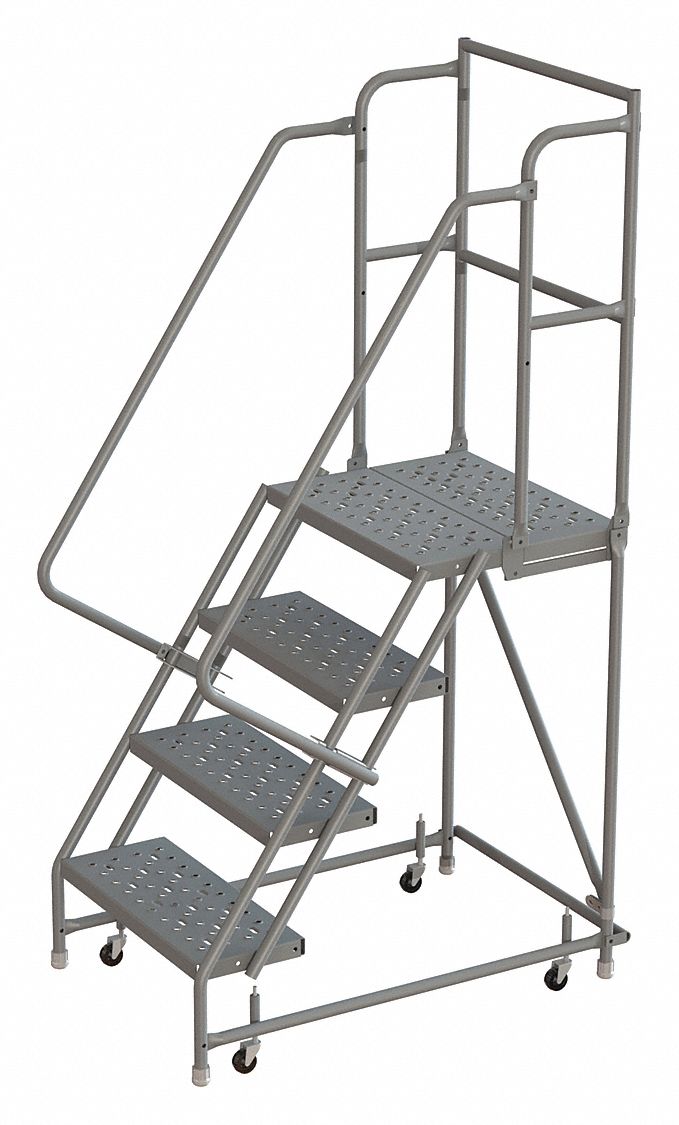Rolling Ladder 4 Step Steel Perforated