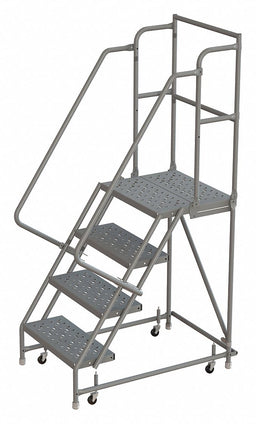 Rolling Ladder 4 Step Steel Perforated