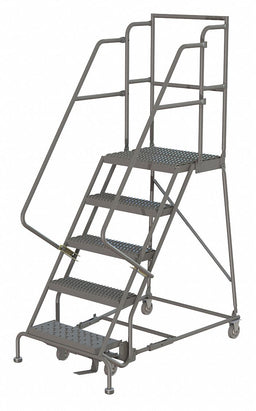 Rolling Ladder 5 Step Steel Serrated