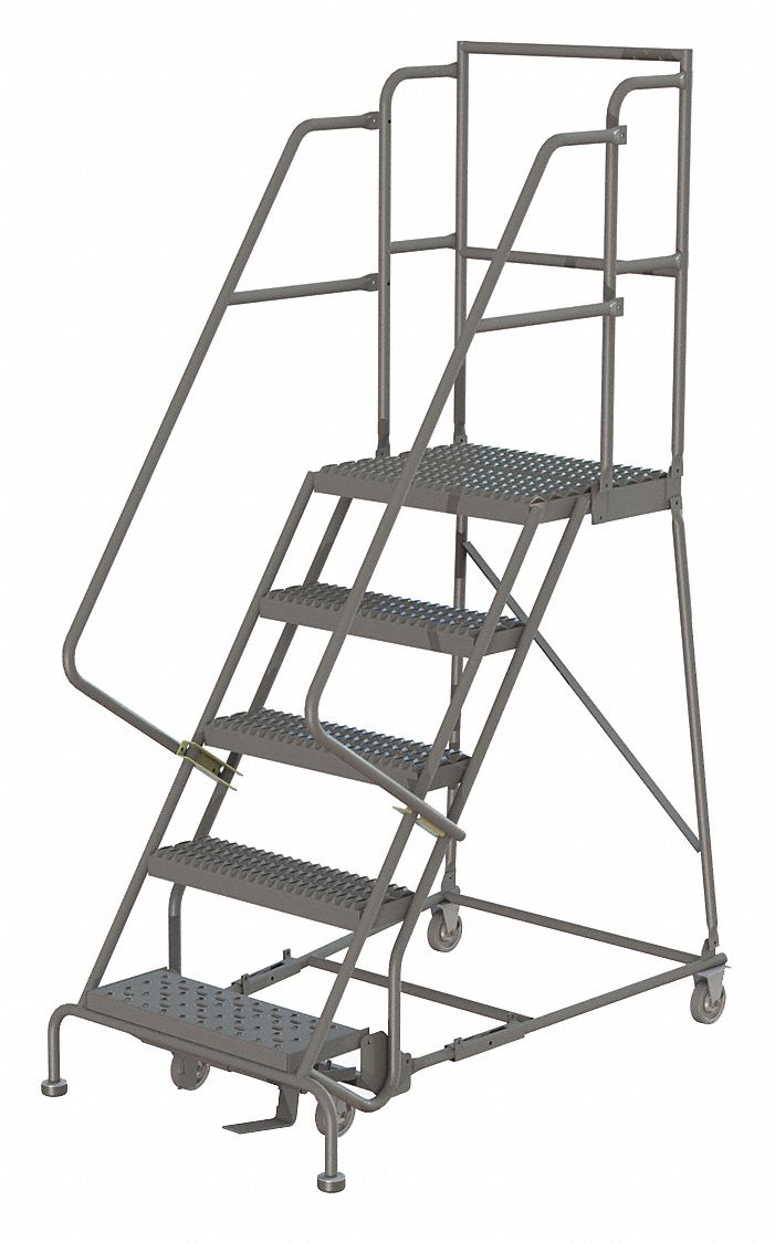 Rolling Ladder 5 Step Steel Serrated