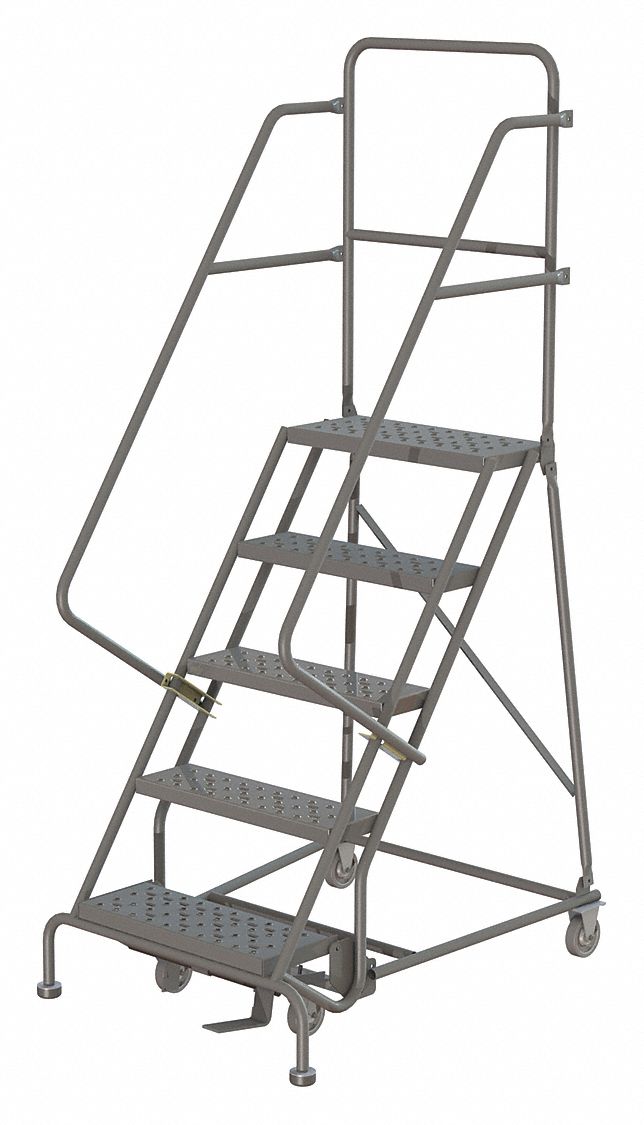 Rolling Ladder 5 Step Steel Perforated
