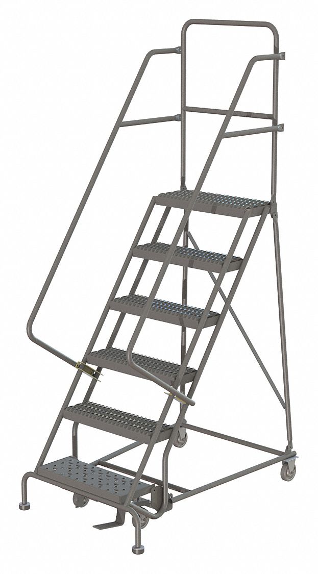Rolling Ladder 6 Step Steel Serrated
