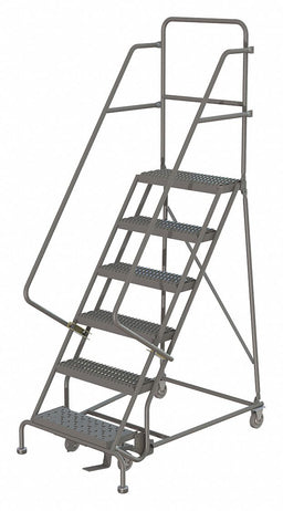 Rolling Ladder 6 Step Steel Serrated