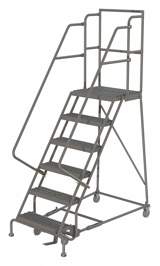Rolling Ladder 6 Step Steel Serrated