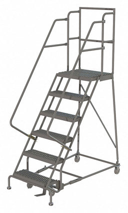 Rolling Ladder 6 Step Steel Serrated