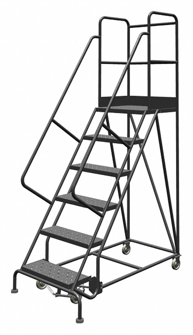 Rolling Ladder 6 Step Steel Perforated