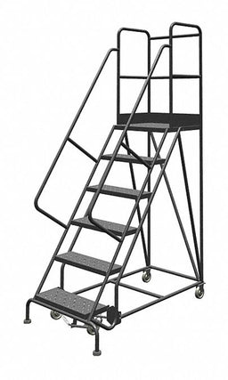 Rolling Ladder 6 Step Steel Perforated