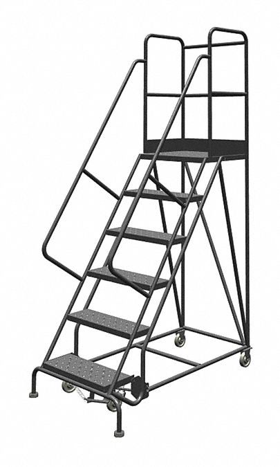 Rolling Ladder 6 Step Steel Perforated