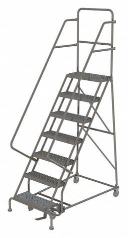 Rolling Ladder 7 Step Steel Serrated