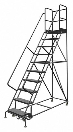 Rolling Ladder 10 Step Steel Perforated