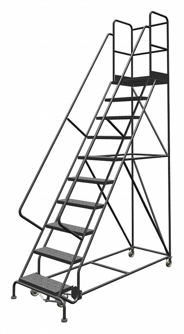 Rolling Ladder 10 Step Steel Perforated