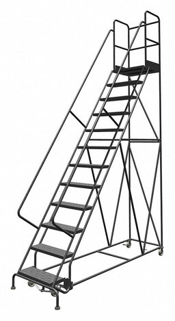 Rolling Ladder 12 Step Steel Perforated