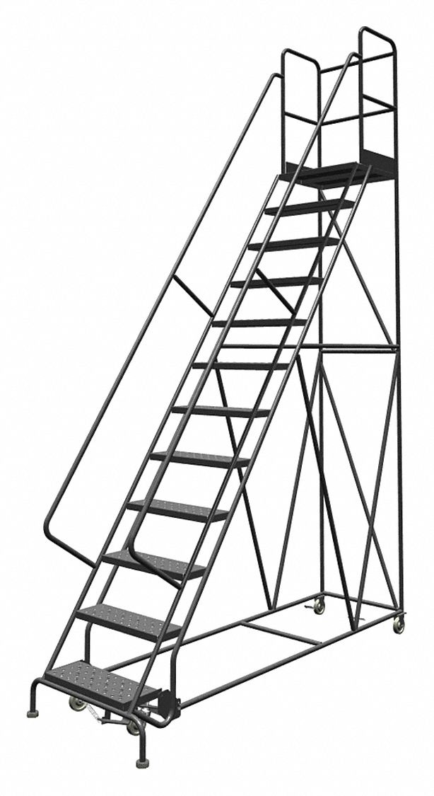 Rolling Ladder 12 Step Steel Perforated