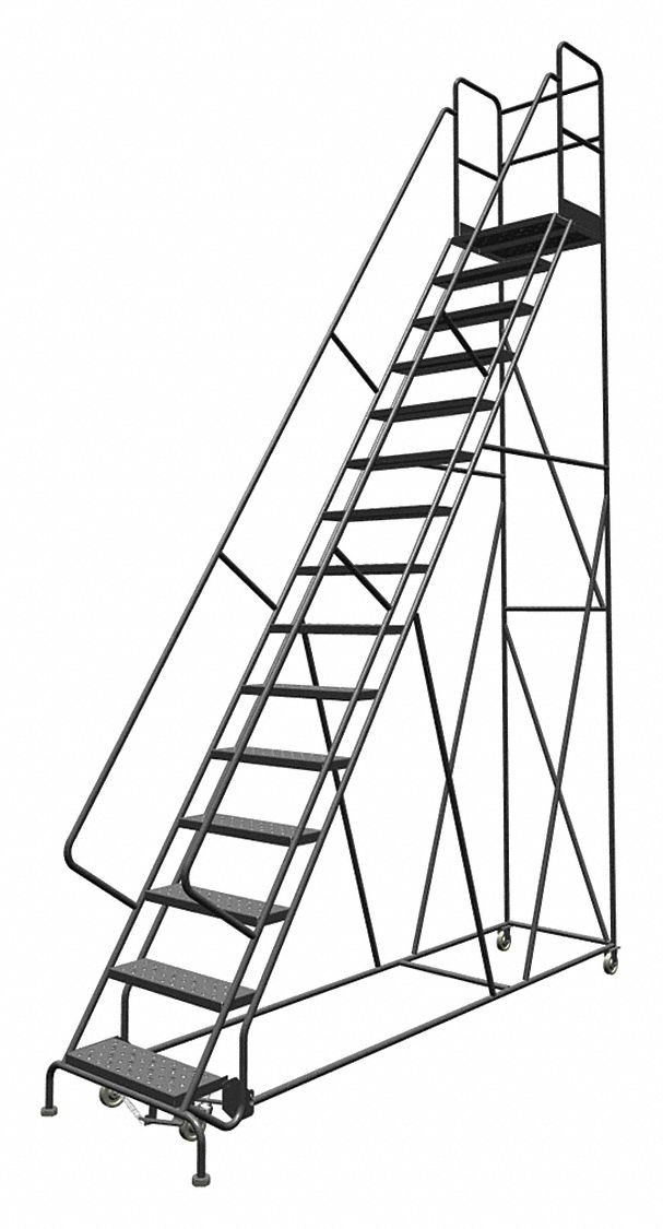 Rolling Ladder 15 Step Steel Perforated