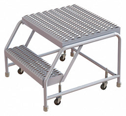 Rolling Ladder 2 Step Aluminum Serrated