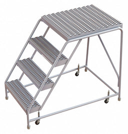 Rolling Ladder 4 Step Aluminum Serrated